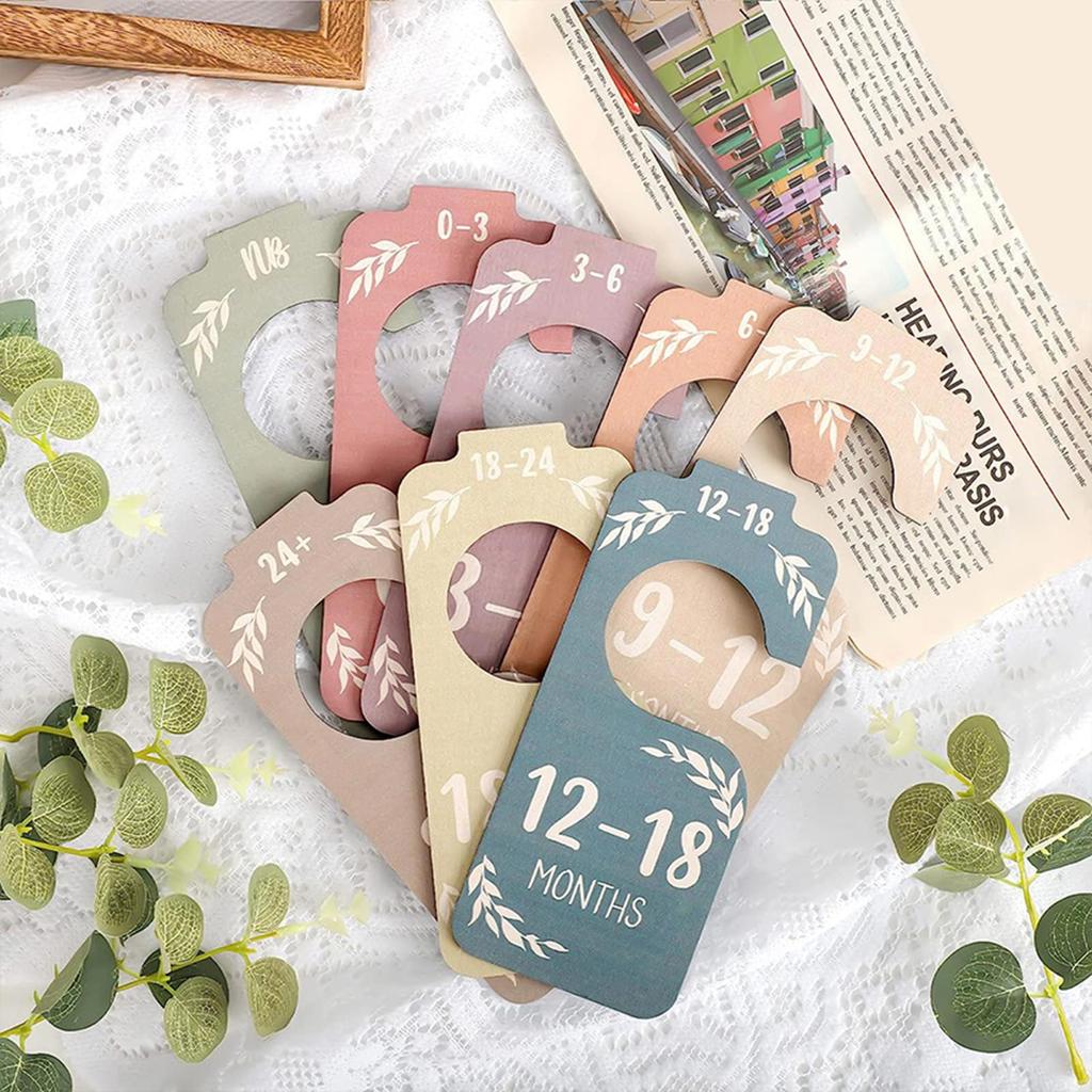 Pack of 8 Nursery Wardrobe Divider Wooden Dividers for Baby Wardrobe Double Sided Wardrobe Partition Clothing Divider