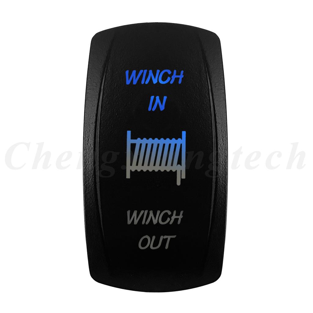 12V 20A Blue Led Car Boat Laser Rocker Switch ON OFF (ON) OFF ON OFF ON (ON) OFF ON (ON) OFF (ON) Waterproof