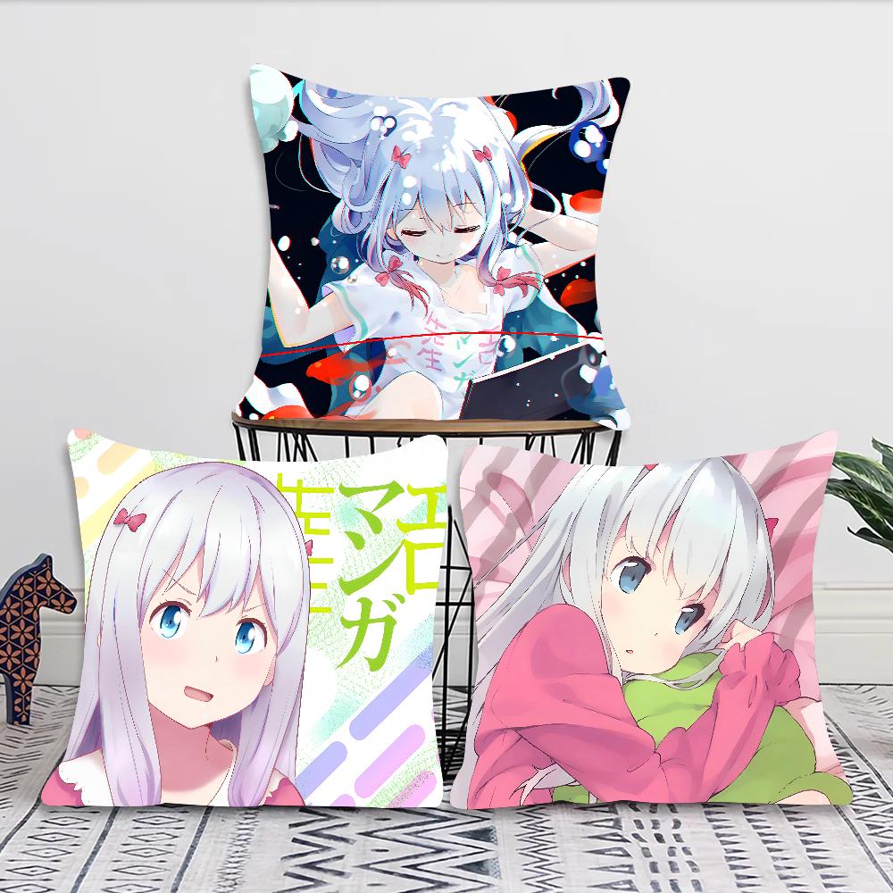 Anime Izumi Sagiri Pillow Case Square Pillow Bedroom Sofa Leisure Comfort Cushion Car Living Room Home Decoration