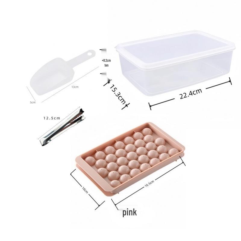 Spherical Ice Cube Tray with Lid for Ice Hockey - Makes 33 Cubes