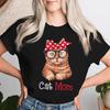 Korean Style Versatile Fashion Retro Dont Stress Meowt TShirt Cool Cat with Sunglasses Graphic Casual Short Sleeve Tee Black