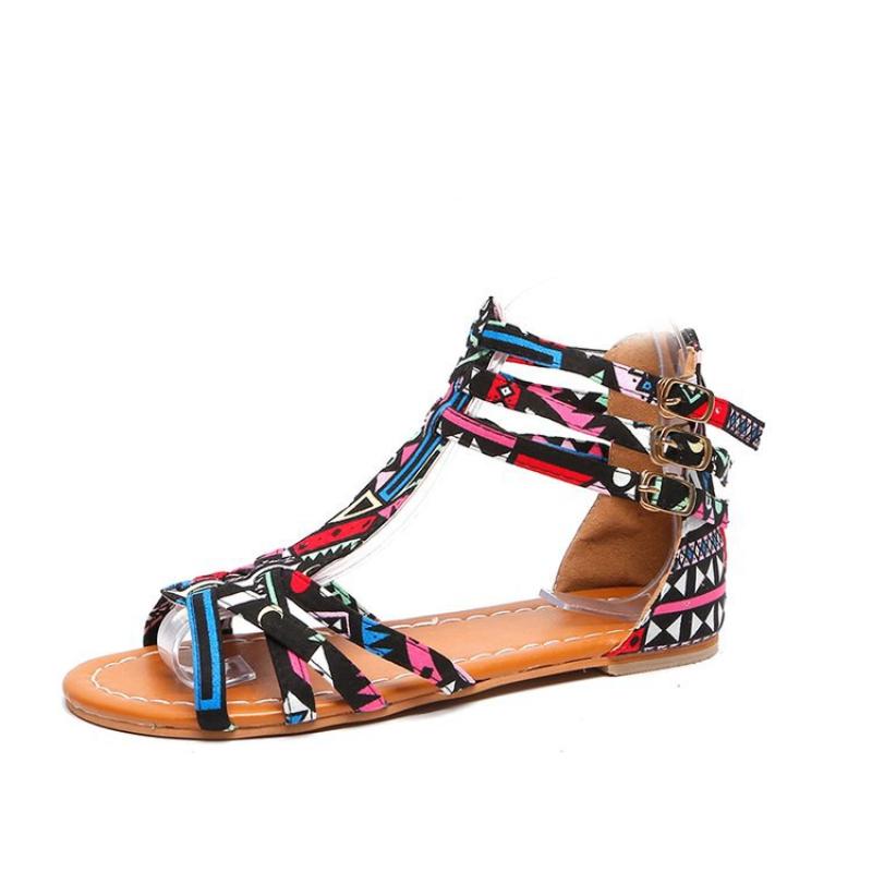 Sandali da Donna alla Moda Sandali Stile Nazionale Sandali Stile Bohemien Moda Donna Stile Piatto Scarpe Estive da Donna Scarpe Taglia Grande