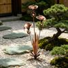 Elegant Copper Calla Lilies Wind Chime Stake With Delicate Bells Included For Backyard Garden Decoration 75cm Height