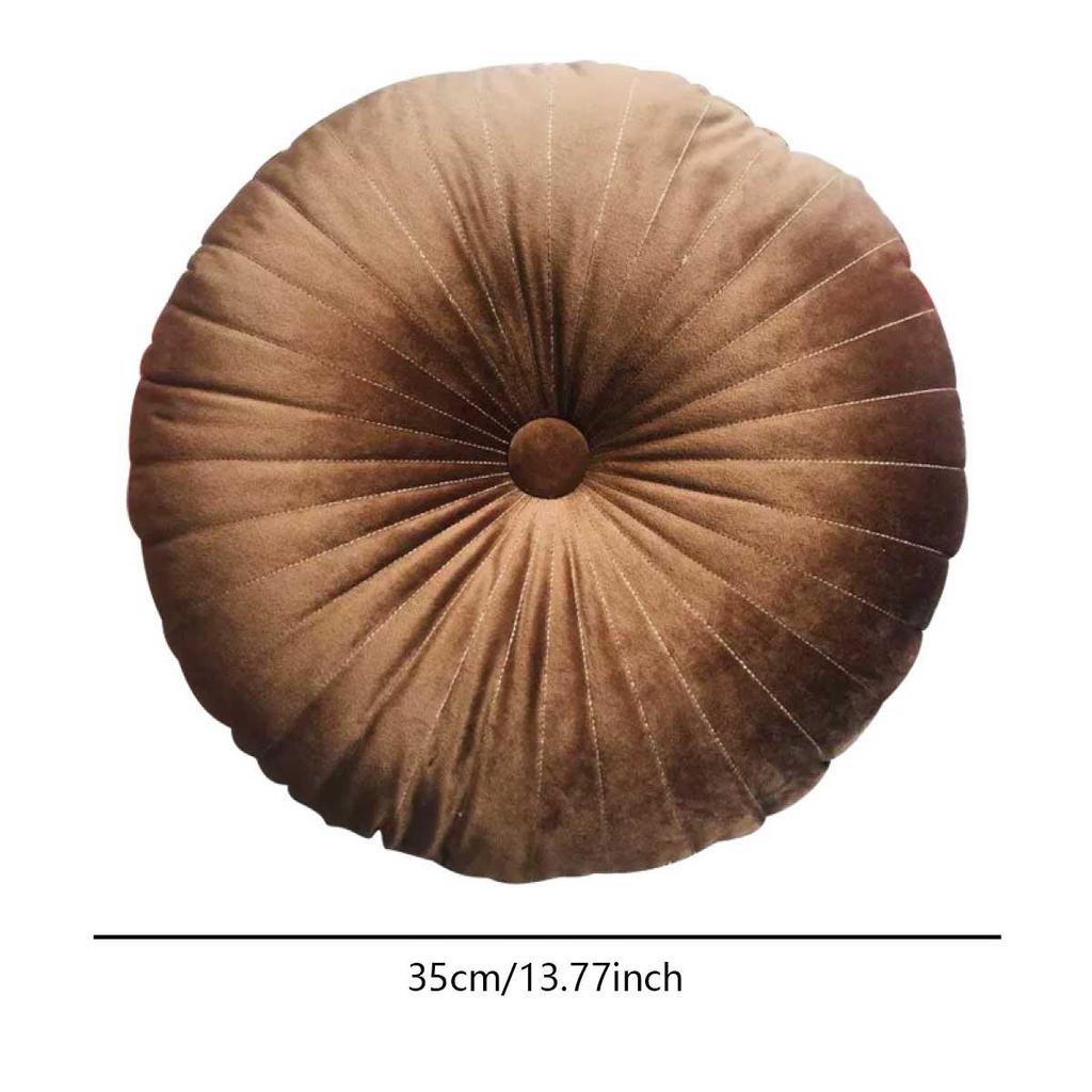 Velvet Pumpkin Backrest & Lumbar Pillow – Round Sofa and Bedside Cushion