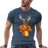 Buff Reindeer Christmas Design Tshirt Antiwrinkle Short Sleeve Tshirt