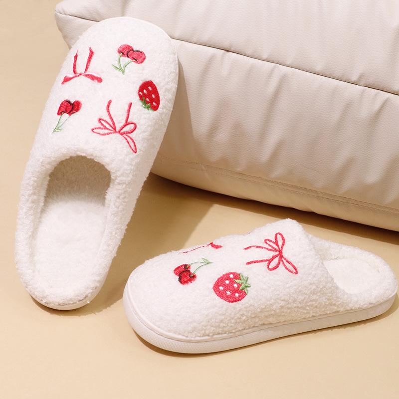 

Новый удобный домашний милый мультяшный фруктовый красочный зимний хлопок тапочки мужчины и женщины пара толстая подошва теплые хлопковые тапочки 44-45