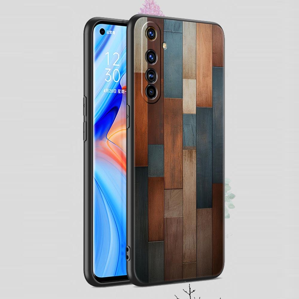 Luxury Vintage Wood Grain Pattern Case For Realme C67 C63 C55 C53 C35 C25 C21 GT 2 3 5 6 10 11 12 13 Pro 5G Soft TPU Phone Cover