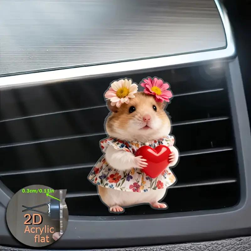 Acrylic Car Vent Clip Aromatherapy Air Freshener Holder 2D Decorative Clip For Car Ac Vents