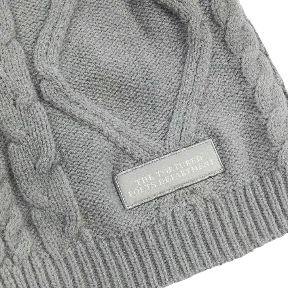 Folklore Meimei Grape Gray Cable Knit Cardigan
