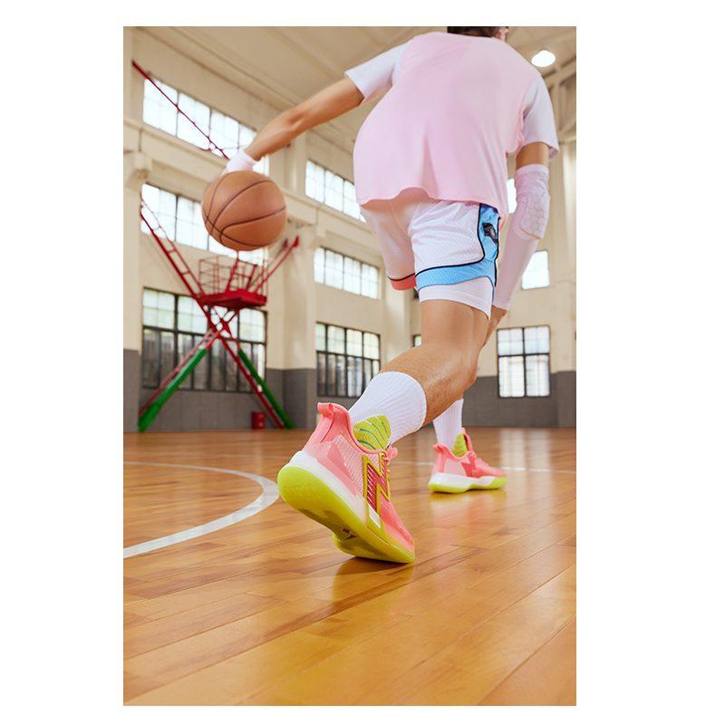 Scarpe da Basket 361 BIG3 4.0 Pro Patrick Stella Ammortizzazione Antiscivolo Resistenti all'Abrasione Reattive Basse da Uomo Rosa 672331123-2