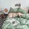 Qingjiufang Skin-friendly Brushed Washed Cotton Solid Color Bedding Set