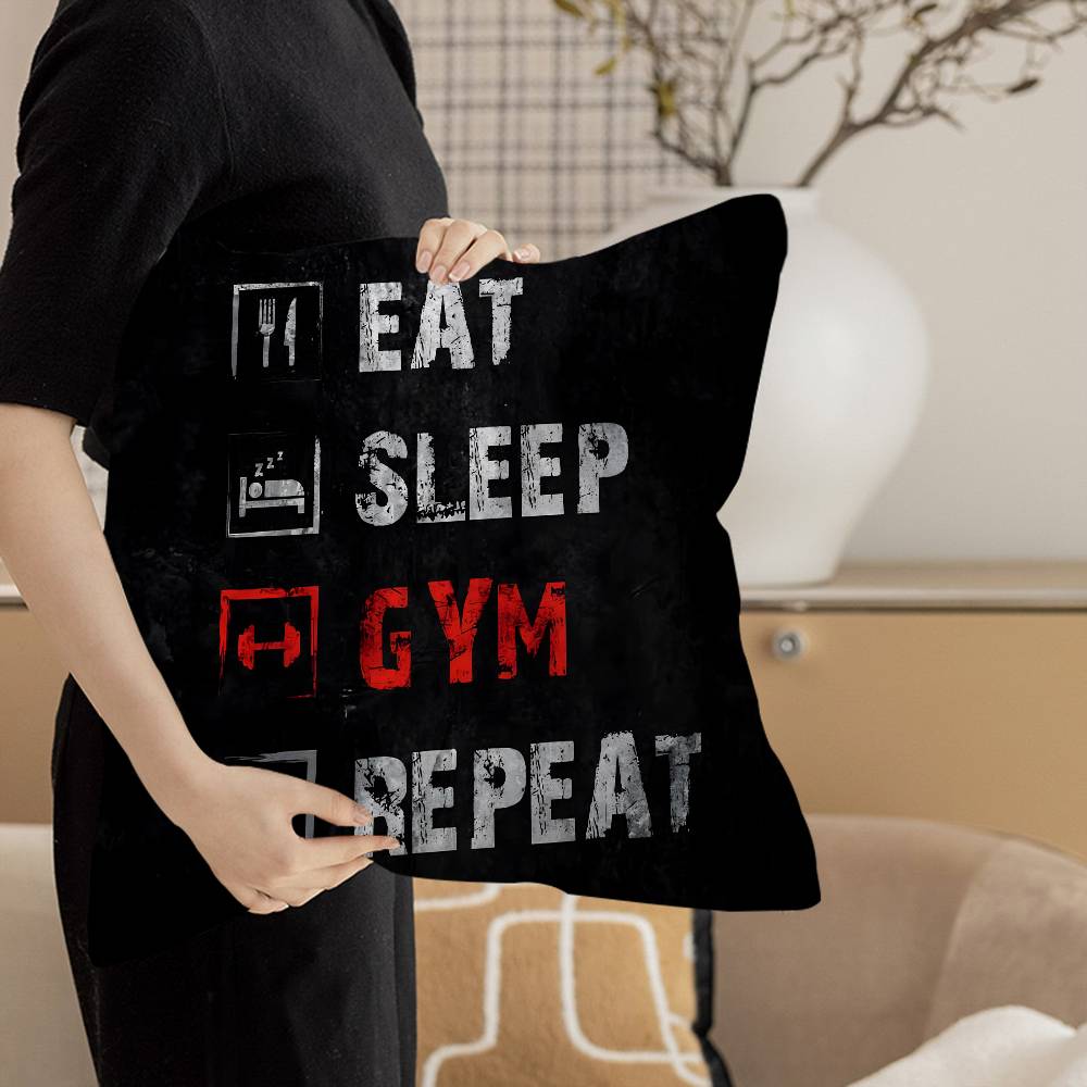 GYM Exercise Time Personalized Pillow Cover Kids Bedroom Wild Party Decor Pillowcase kid Birthday shower Gift
