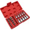 30-Piece Chrome Vanadium Steel Socket & Bit Set for Mechanics and Auto Repair