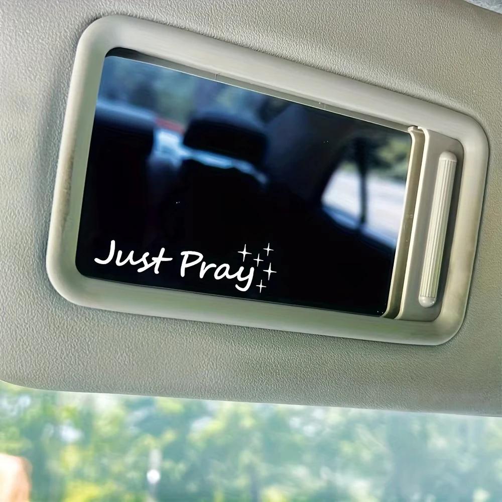 Just Pray Motivational Sticker for Car Rearview Mirror Room Living Room Window Wall Cup Home Decor Inspirational Decal
