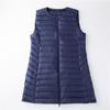 Women's Out-of-Season Korean Down Jacket - Slim Fit, Round Neck, Mid-Length, Zippered Winter Vest