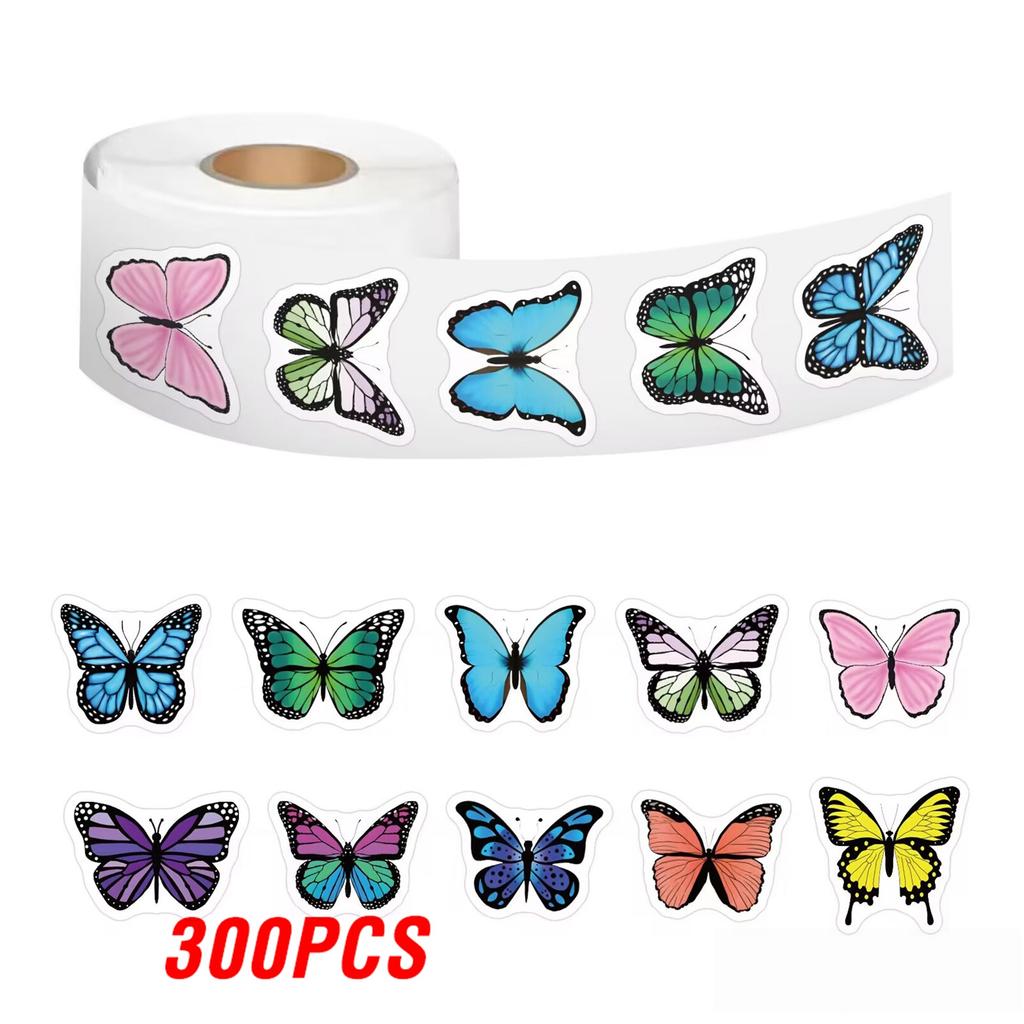 100-500pcs Cute Colorful Butterfly Stickers Handmade Stickers Party Gifts Decorative Labels Scrapbook Stationery Stickers