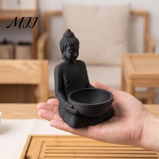 Räucheraschenfänger 3D-gedruckter Buddha-Halter für Räucherstäbchen, Zen-Brenner Handteller-Schale mit Schale, Meditationsdekoration Eingangsbereich Teeraum Wohnzimmer