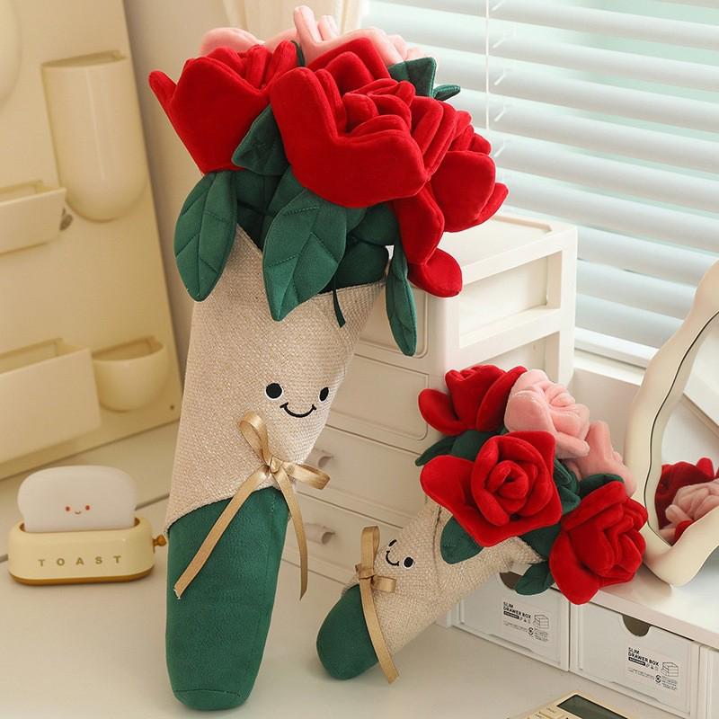 Heart-Shaped Rose Bouquet Plush Doll - 2025 Valentine's Day Gift for Girlfriend