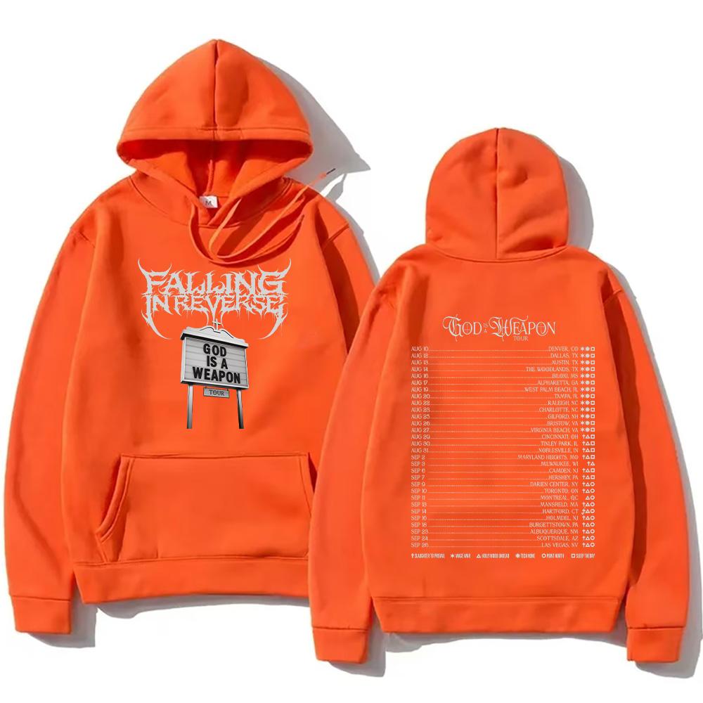 Falling In Reverse God Is A Weapon Tour 2025 Hoodies Men Women Gothic Casual Oversized Sweatshirt Vintage Aesthetic Trends Hoody