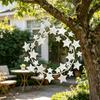 Metal Star Wreath for Front Door 11" Glitter Shiny Star Sparkling Wreath for Wall Mantle Holiday Party Indoor Outdoor Decoration