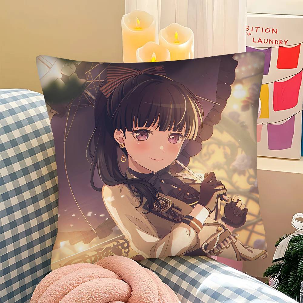 pc BanG Dream Shirokane Rinko Pillow Case Fashion Square Pillowcase Bedroom Sofa Room Ins Decoration Leisure