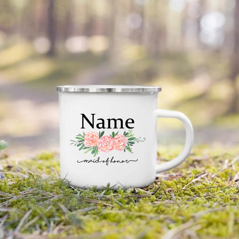 Personalized Maid of Honor Mug, Custom Initial and Name Cup, Customized Coffee Mug Outdoor Cup Bride Wedding Gifts for Bridesmai
