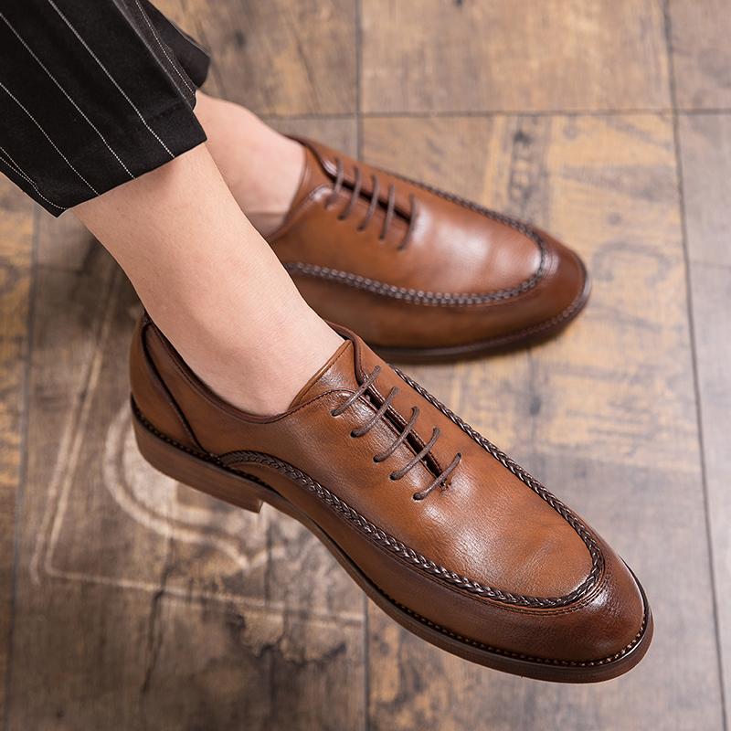Fashion British Style Retro Brown Men's Loafers Soft Soles Comfortable Flat Bottoms Casual Shoes for Outdoor Commuting Men's Driving