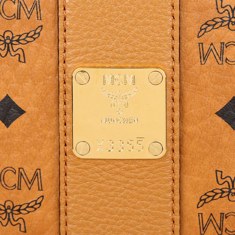 MCM Liz classic monogram double-sided tote bag and shoulder bag, combination of canvas and leather, women's style in brown and cocoa combination