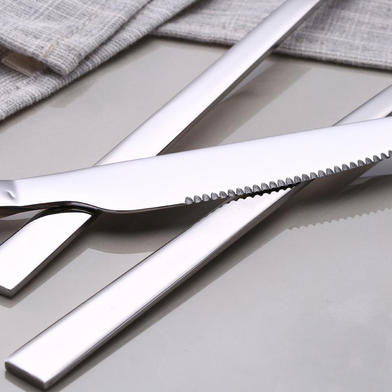 Special 304 stainless steel set, knife, fork, spoon, tableware, creative thickening, niche knife and fork export dual-purpose