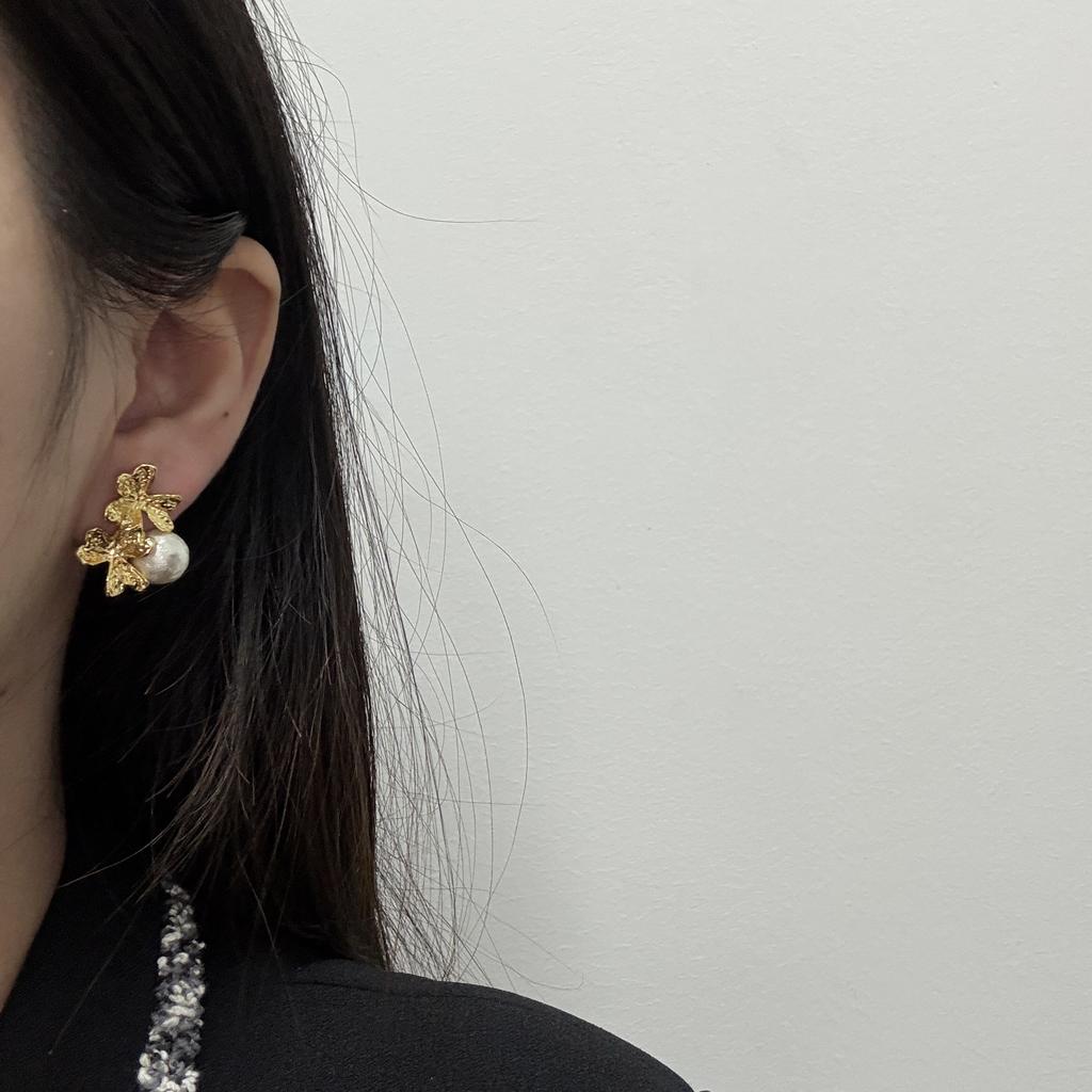 Niche Temperament Medieval Stud Earrings French Mori Fairy Earrings Retro Exquisite High-End Pearl Earrings Female