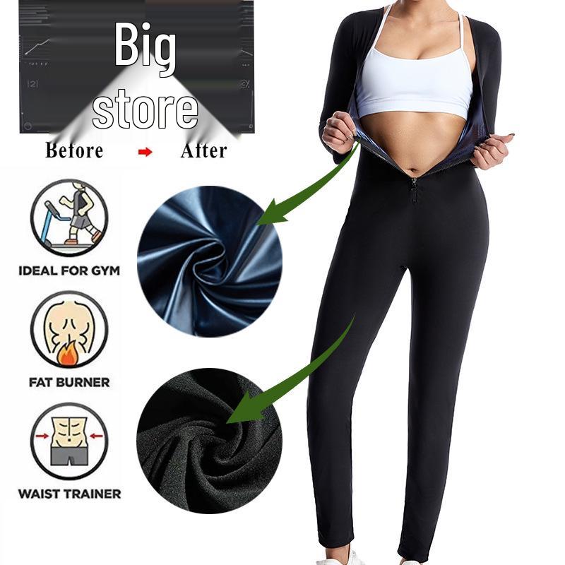 Women's Running Fitness Sweat Suit - European & American Sports Body Shaping Corset Jumpsuit.