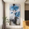 Abstract Flower Painting On Poster Canvas Prints Wall Art Blue Floral Painting Living Room Decor Home Decor
