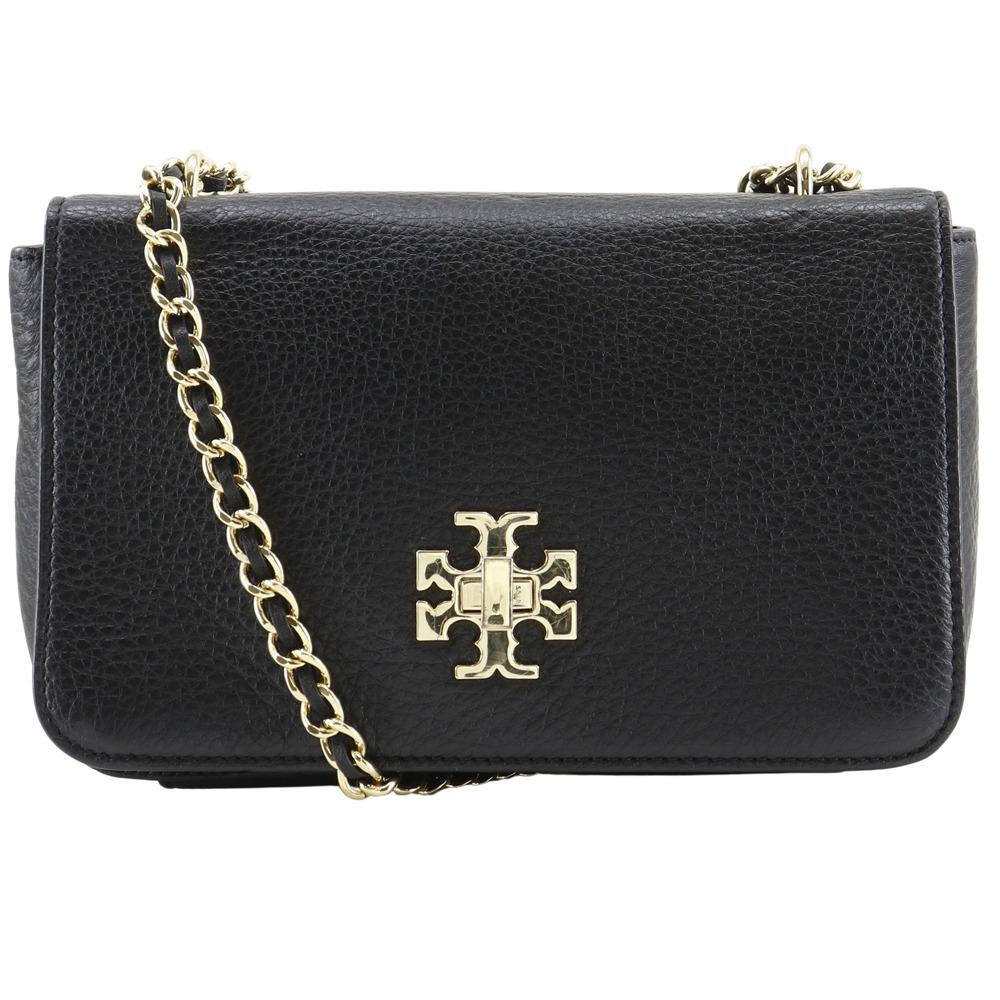 Tory Burch ChainShoulder Shoulder Bag Black Leather Women Used