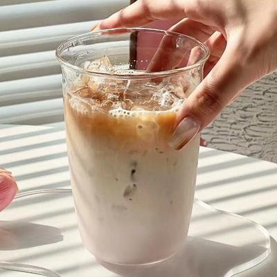 420ml Transparente Glas Kaffeetasse Hoch Borosilikat Hitzebeständig Latte Glas Tasse Bier Milch Wasser Cocktail Trinkbecher