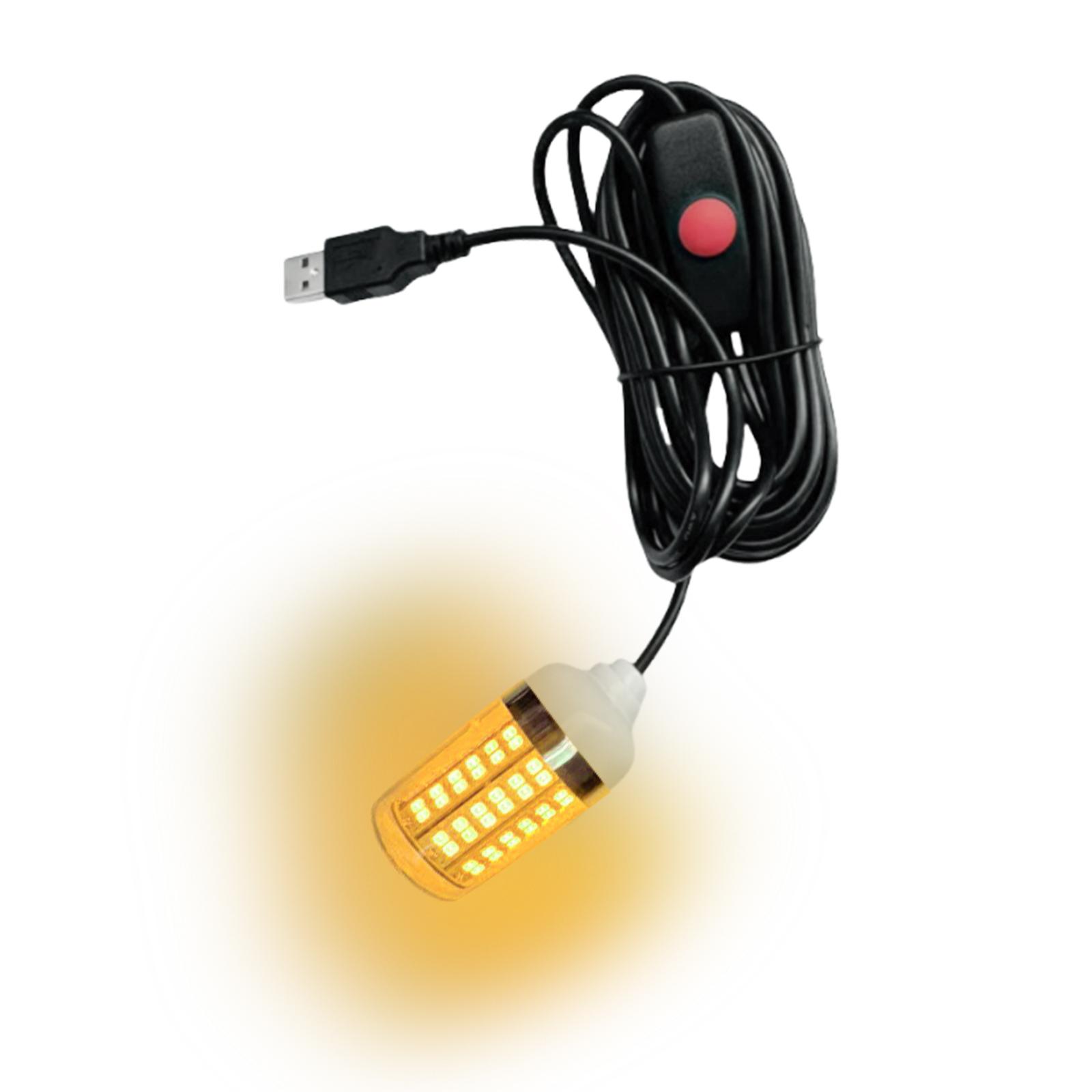 Submersible Fishing Light Portable IP68 Waterproof 5V LED Underwater Fishing Light Fish Attractor Night Light Boat Fishing Lamp