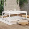 Vidaxl Garden Table, White, 121X82.5X45 Cm, Solid Pine Wood