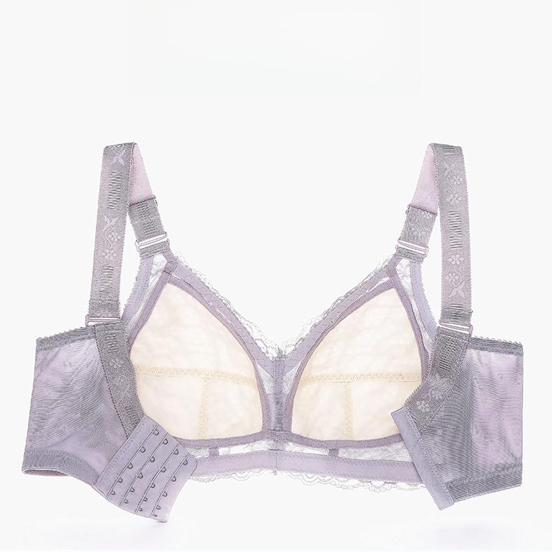 Lingerie Women's Thin Bra Summer Thin Bra No Underwire Large-sized Full Cup Closure Bra Push Up Bra