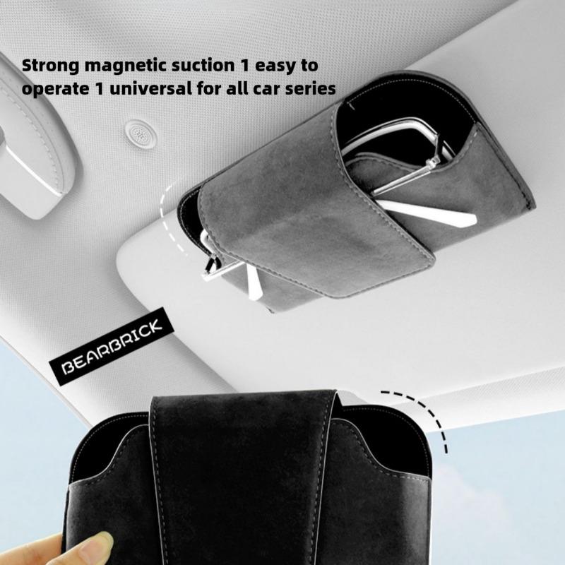 Sun Visor Sunglasses Clip Glasses Case Sunglasses Frame Box Car Sun Visor Glasses Case Clip Magnetic Stable Glasses Storage Box