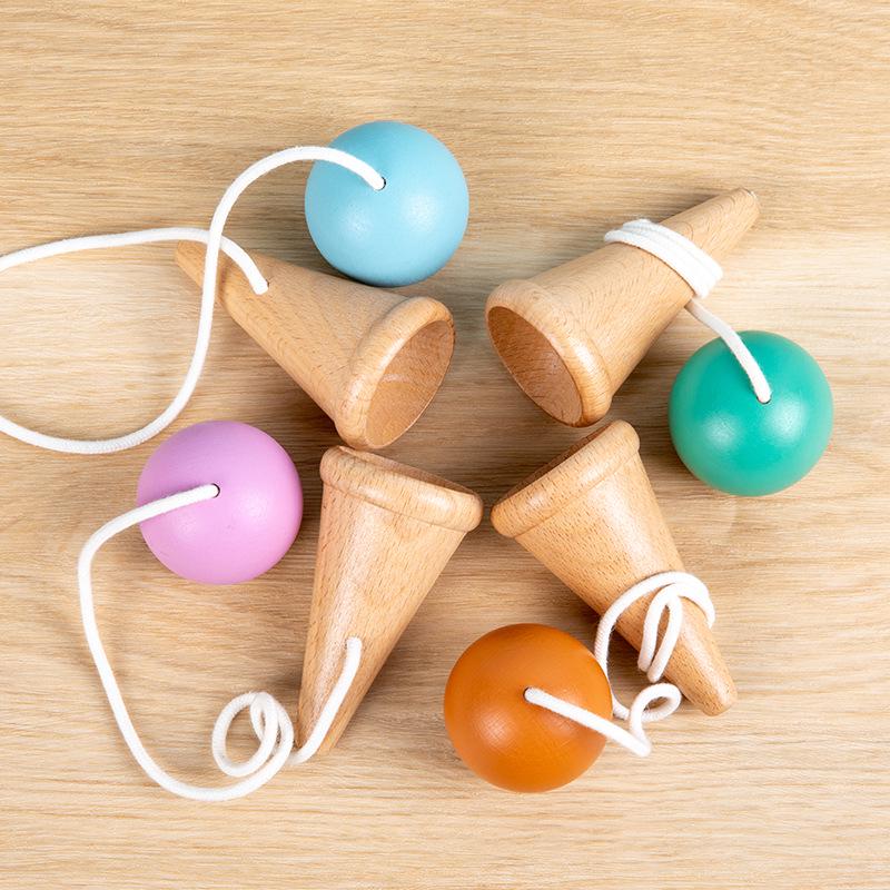 Children's Wooden Kendama Toy - Enhances Hand-Eye Coordination and Sensory Skills