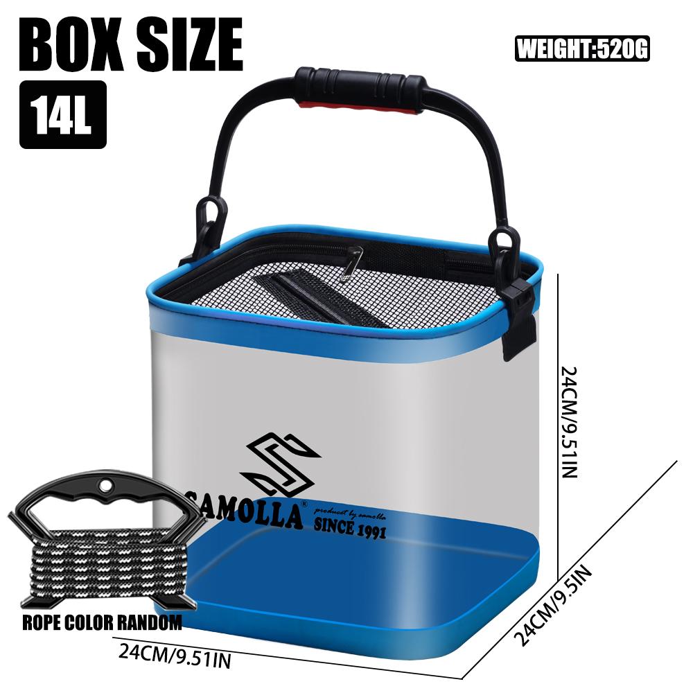 

Foldable Live Fish Bucket Eva Thickened Fish Bucket Portable Water Tank Fishing Gear Live Fish Box Accessories Tool Bags Protection Water Tank Tackle 14L синій