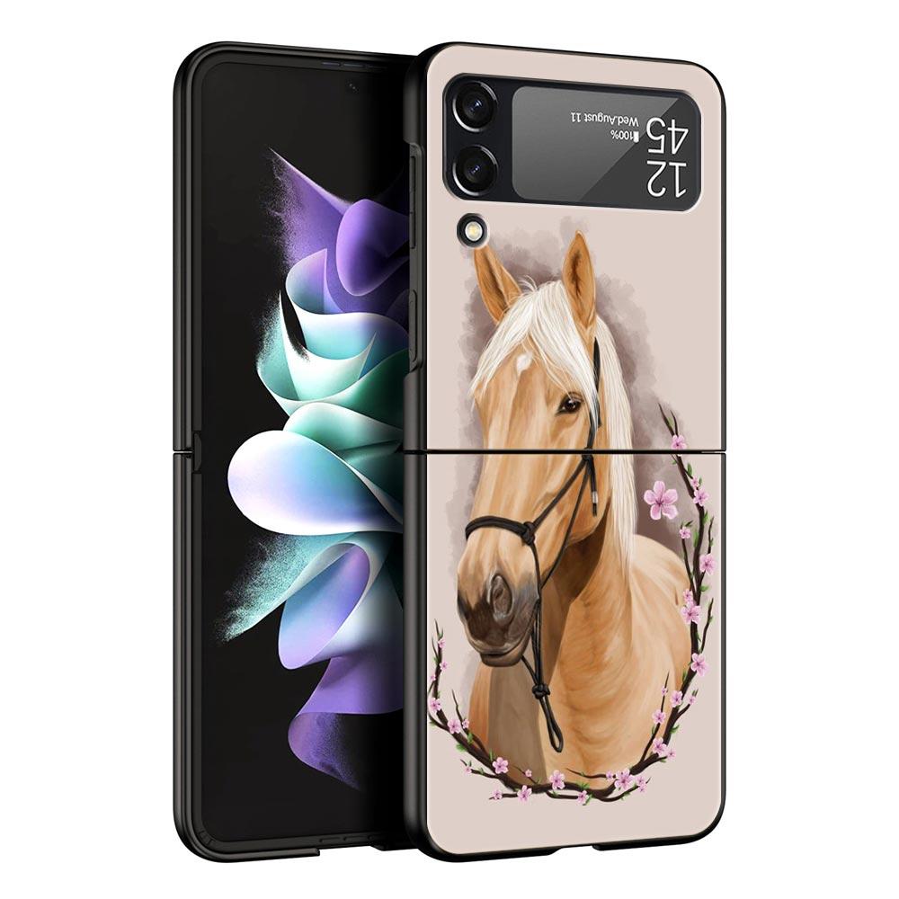 Z Flip 4 Phone Case for Samsung Galaxy Z Flip 3 5G ZFlip3 Flip3 Zflip Flip4 Hard PC Cover Frederik The Great Beauty Horse Shell
