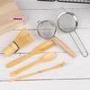 4Pcs Handmade Bamboo Matcha Whisk Set with Traditional Deep Scoop Tea Strainer Clear Storage Holder for Matcha Preparation