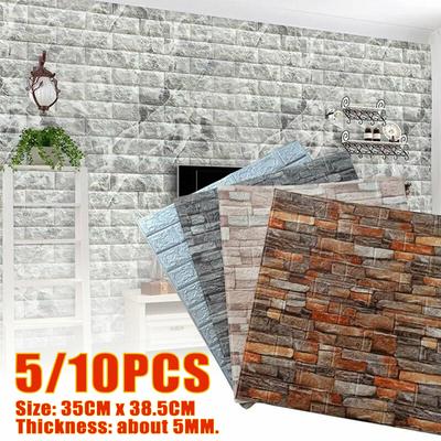 Autocollants muraux 3D en briques de mousse, papier peint de fond, décoration de salon, autocollants Anti-Collision, Texture adhésive brique