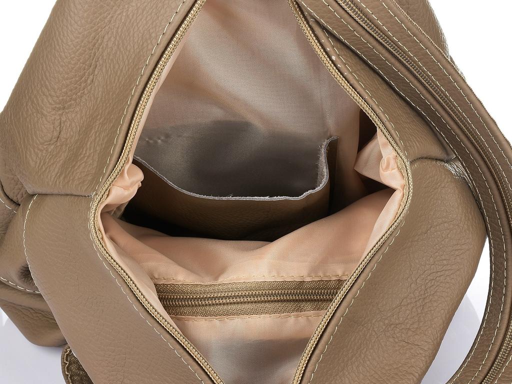 Women's Leather Backpack, Elegant 2-In-1 Triangle Bag, Spacious Beltimore