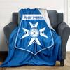 1pc AJ Auxerre Blanket with Custom Name, Gift, for Men and Women, Soft Blanket, Good for Sofa Bed Couch Travel, Lightweight Flannel Blanket