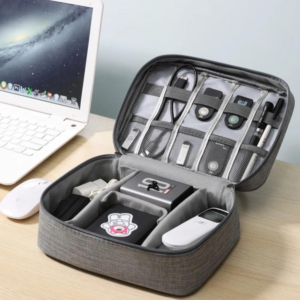 Electronic Product Storage Bag, Data Cable Ipad,Charger Storage, Travel/desktop Storage, Smooth Zipper, Widened Handheld Design