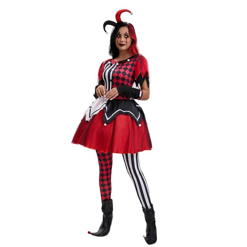 2026 Halloween Horror Clown Cosplay Costume Family Matching Party Stage Performance Outfit