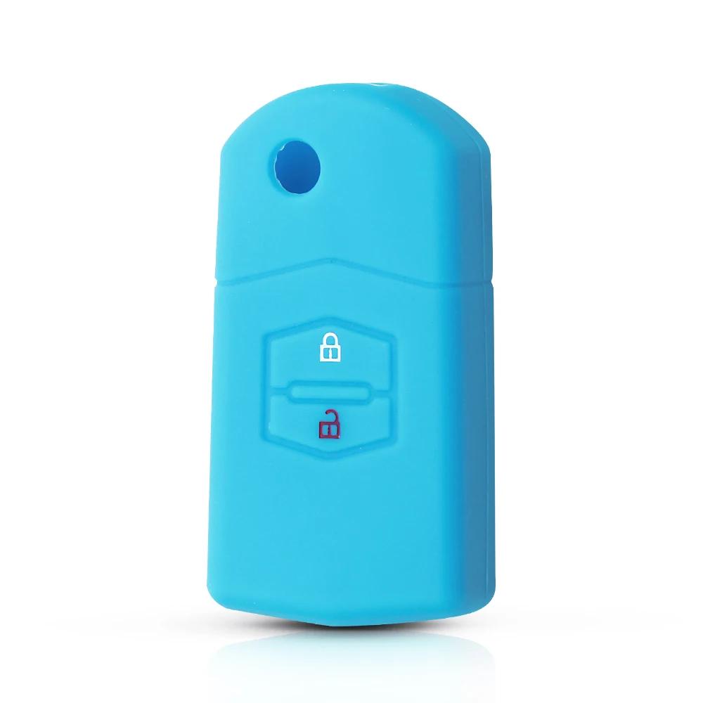 2 Buttons Silicone Remote Fob Flip Car Key Case Cover for Mazda M2 3 5 M6 8 Speed CX-5 CX7 CX-9 MX-5 RX