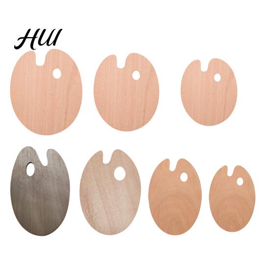 Oil Painting Board Wooden Paint Palette with Thumb Hole for Oil, Acrylic, Professional Tray Watercolor Painting, Oval-Shaped Wood Art Artists Oval