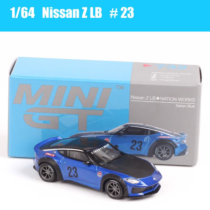 MiniGT 1/64 Scale Nissan Skyline GTR Racing Z Honda Civic Cadillac V 911 GT3 McLaren Datsun 510 Pickup Truck Car Model Toy